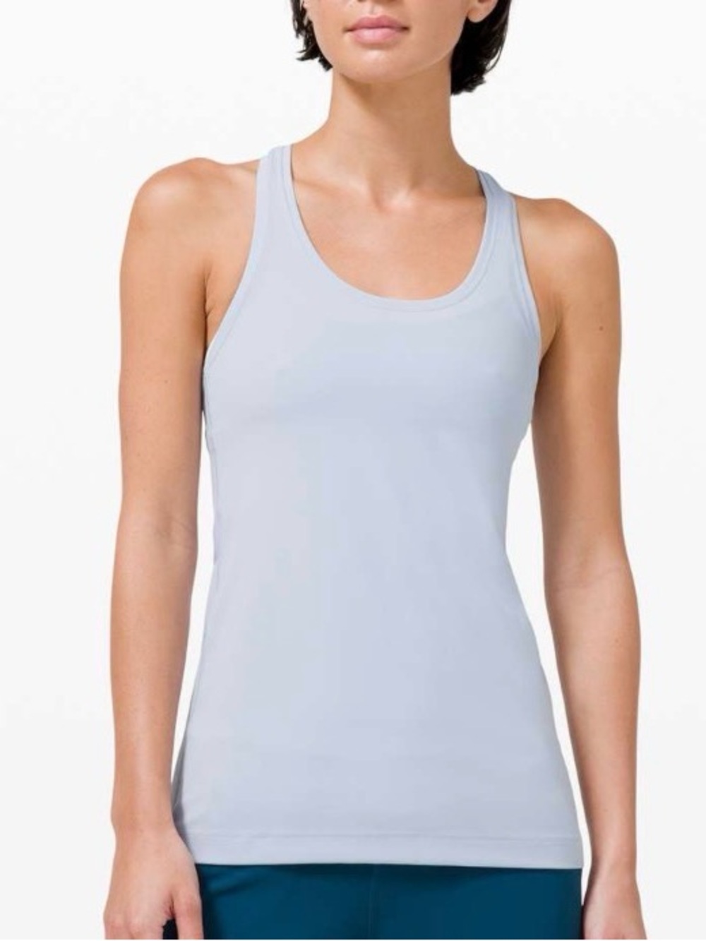 lululemon Cool Racerback II Light Blue Linen 6 8 Tank NuLu
